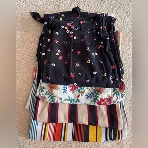 Women’s 4pc bottoms bundle 2 striped full length pants/2 cropped length